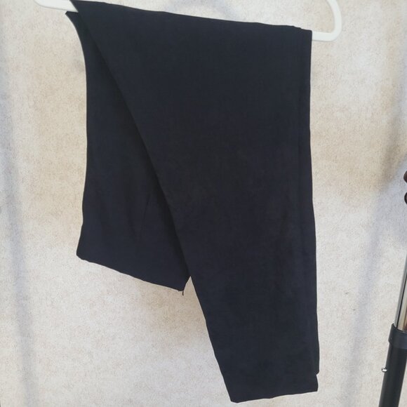 Black Faux Suede Womens Pants Dress Barn Size 12 - Picture 12 of 14